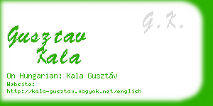 gusztav kala business card